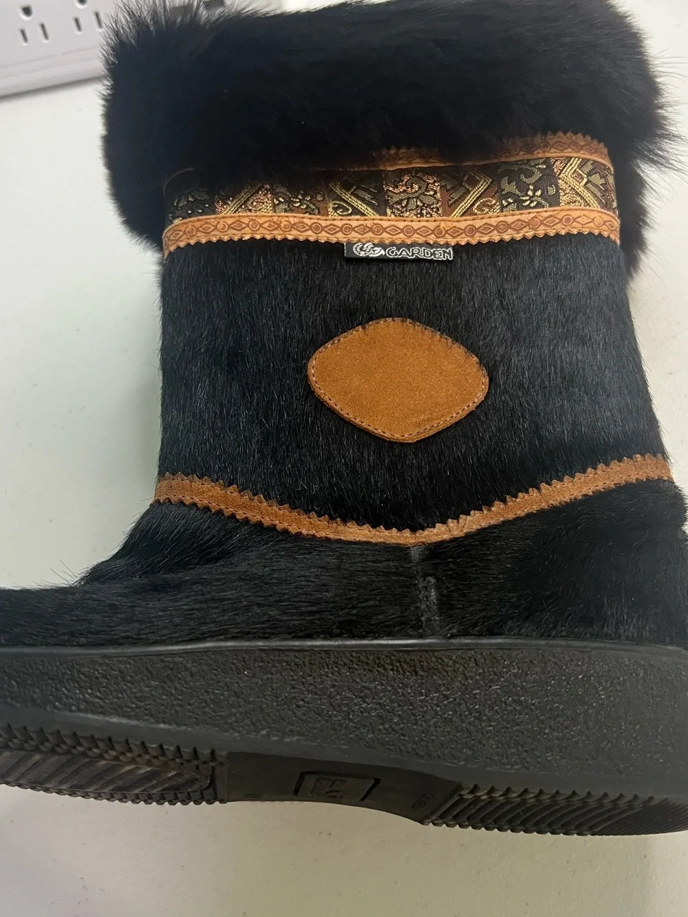Garden Sport Italy Blk Faux Fur Trim & Pony Hair Winter/Snow boots Boots Size 39